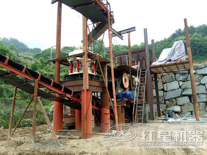 廣西岑溪花崗巖破碎生產線現場
