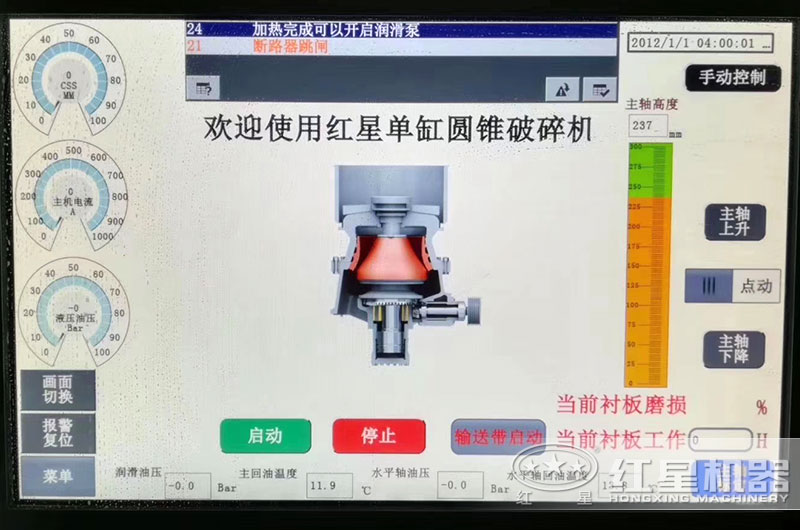 單缸圓錐破碎機數字化控制