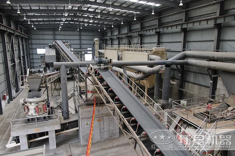 淮安大型固定式破碎機建筑垃圾處理現場