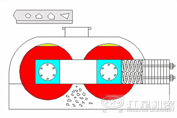 對輥式粉碎機作業原理圖