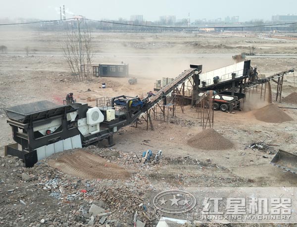 移動(dòng)碎石機(jī)用于建筑垃圾