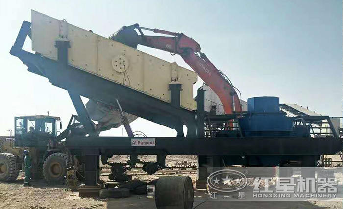 小型移動一體式制砂機現場作業