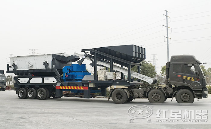 紅星為用戶送車載輪胎移動制沙設備