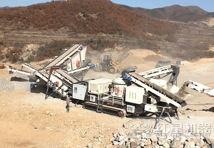 全自動(dòng)移動(dòng)式履帶建筑垃圾破碎機(jī)組合生產(chǎn)