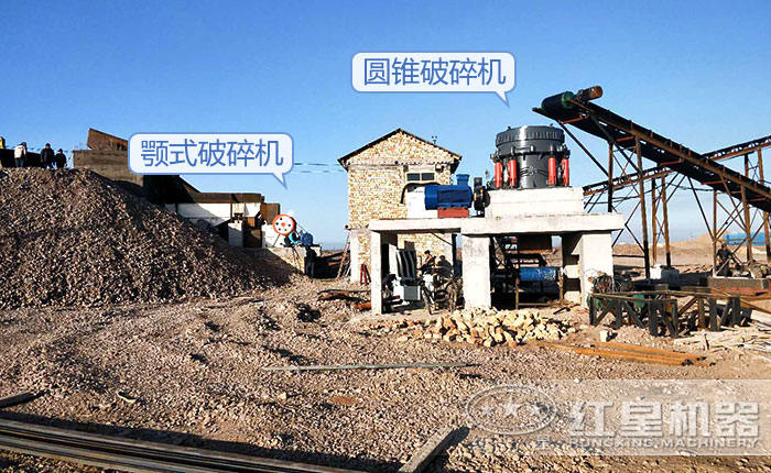 時產100-200噸山石碎石生產線用戶安裝現場